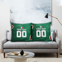 Personalized Mexico Football Pillow Cover Jaguar Mascot Artistic Brush Stroke Texture