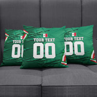 Personalized Mexico Football Pillow Cover Jaguar Mascot Artistic Brush Stroke Texture