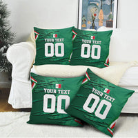 Personalized Mexico Football Pillow Cover Jaguar Mascot Artistic Brush Stroke Texture