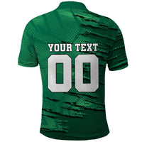 Personalized Mexico Football Polo Shirt Jaguar Mascot Artistic Brush Stroke Texture