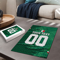 Personalized Mexico Football Puzzle Jaguar Mascot Artistic Brush Stroke Texture