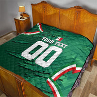 Personalized Mexico Football Quilt Jaguar Mascot Artistic Brush Stroke Texture