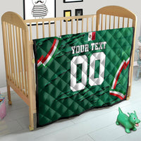 Personalized Mexico Football Quilt Jaguar Mascot Artistic Brush Stroke Texture