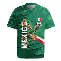Personalized Mexico Football Rugby Jersey Jaguar Mascot Artistic Brush Stroke Texture