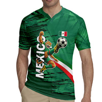 Personalized Mexico Football Rugby Jersey Jaguar Mascot Artistic Brush Stroke Texture