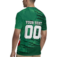 Personalized Mexico Football Rugby Jersey Jaguar Mascot Artistic Brush Stroke Texture