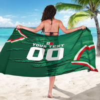 Personalized Mexico Football Sarong Jaguar Mascot Artistic Brush Stroke Texture