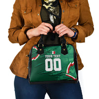 Personalized Mexico Football Shoulder Handbag Jaguar Mascot Artistic Brush Stroke Texture