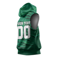 Personalized Mexico Football Sleeveless Hoodie Jaguar Mascot Artistic Brush Stroke Texture
