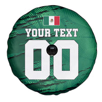 Personalized Mexico Football Spare Tire Cover Jaguar Mascot Artistic Brush Stroke Texture