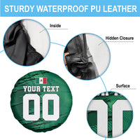 Personalized Mexico Football Spare Tire Cover Jaguar Mascot Artistic Brush Stroke Texture
