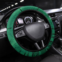 Mexico Football Steering Wheel Cover Jaguar Mascot Artistic Brush Stroke Texture