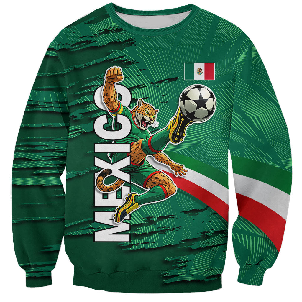 Personalized Mexico Football Sweatshirt Jaguar Mascot Artistic Brush Stroke Texture