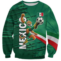 Personalized Mexico Football Sweatshirt Jaguar Mascot Artistic Brush Stroke Texture