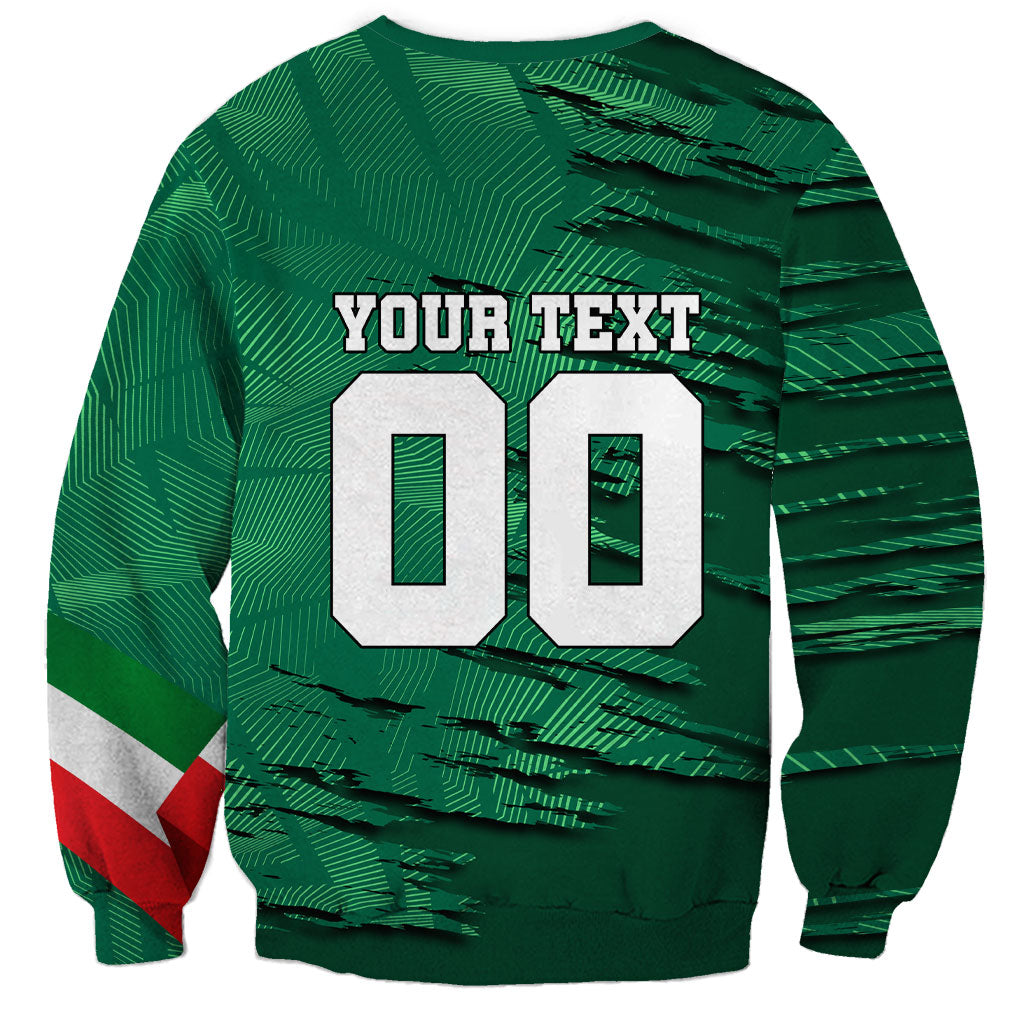 Personalized Mexico Football Sweatshirt Jaguar Mascot Artistic Brush Stroke Texture