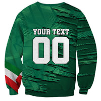 Personalized Mexico Football Sweatshirt Jaguar Mascot Artistic Brush Stroke Texture