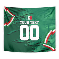 Personalized Mexico Football Tapestry Jaguar Mascot Artistic Brush Stroke Texture