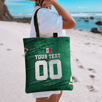 Personalized Mexico Football Tote Bag Jaguar Mascot Artistic Brush Stroke Texture