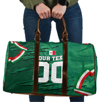 Personalized Mexico Football Travel Bag Jaguar Mascot Artistic Brush Stroke Texture