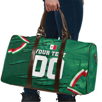 Personalized Mexico Football Travel Bag Jaguar Mascot Artistic Brush Stroke Texture