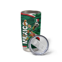 Personalized Mexico Football Tumbler Cup Jaguar Mascot Artistic Brush Stroke Texture