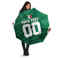 Personalized Mexico Football Umbrella Jaguar Mascot Artistic Brush Stroke Texture