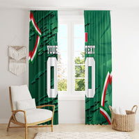Personalized Mexico Football Window Curtain Jaguar Mascot Artistic Brush Stroke Texture