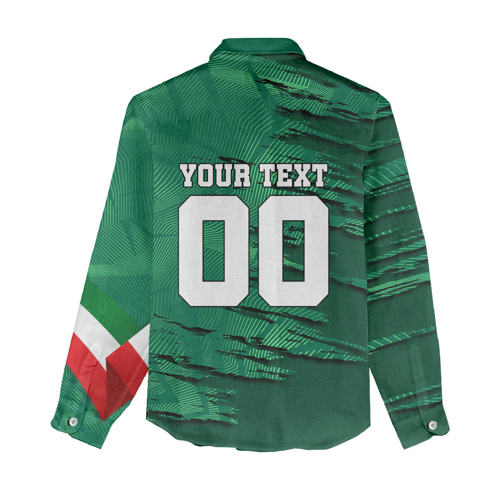 Personalized Mexico Football Women Casual Shirt Jaguar Mascot Artistic Brush Stroke Texture