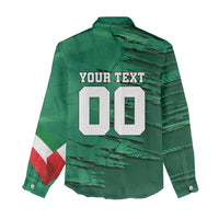 Personalized Mexico Football Women Casual Shirt Jaguar Mascot Artistic Brush Stroke Texture