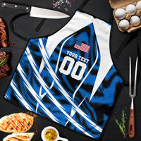Personalized United States Soccer Apron USA Patriotic Eagle Mascot - Blue Geometric