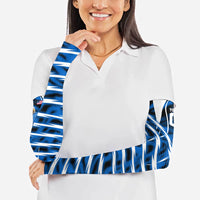 Personalized United States Soccer Arm Sleeves USA Patriotic Eagle Mascot - Blue Geometric