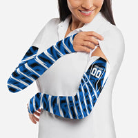Personalized United States Soccer Arm Sleeves USA Patriotic Eagle Mascot - Blue Geometric