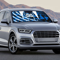 Personalized United States Soccer Auto Sun Shade USA Patriotic Eagle Mascot - Blue Geometric