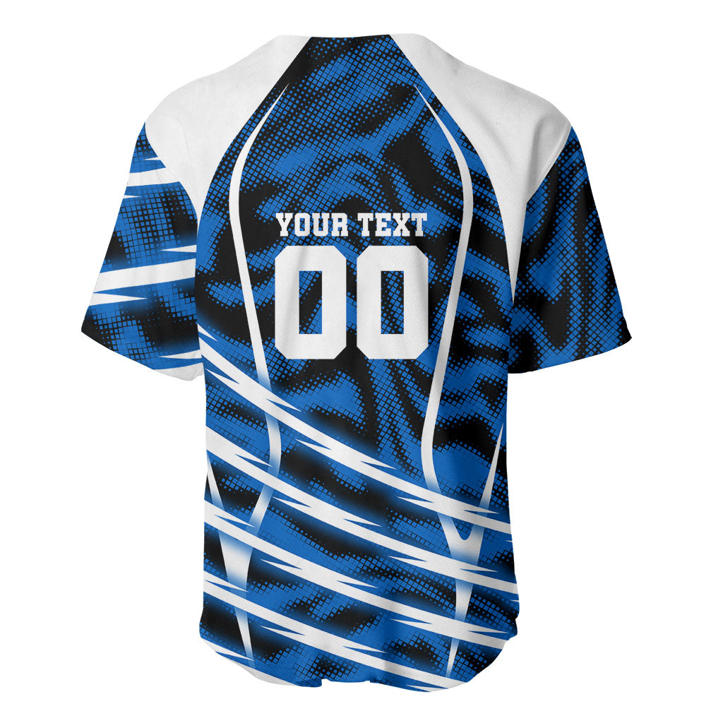 Personalized United States Soccer Baseball Jersey USA Patriotic Eagle Mascot - Blue Geometric