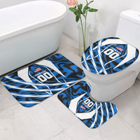 Personalized United States Soccer Bathroom Set USA Patriotic Eagle Mascot - Blue Geometric