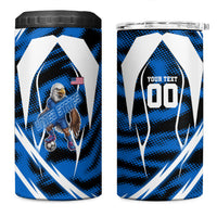 Personalized United States Soccer 4 in 1 Can Cooler Tumbler USA Patriotic Eagle Mascot - Blue Geometric