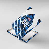 Personalized United States Soccer Canvas Wall Art USA Patriotic Eagle Mascot - Blue Geometric