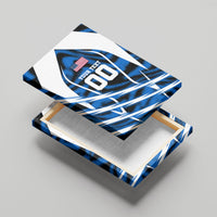 Personalized United States Soccer Canvas Wall Art USA Patriotic Eagle Mascot - Blue Geometric