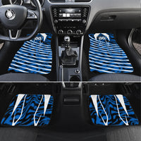 Personalized United States Soccer Car Mats USA Patriotic Eagle Mascot - Blue Geometric