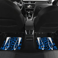 Personalized United States Soccer Car Mats USA Patriotic Eagle Mascot - Blue Geometric