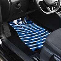 Personalized United States Soccer Car Mats USA Patriotic Eagle Mascot - Blue Geometric