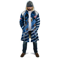 Personalized United States Soccer Cloak USA Patriotic Eagle Mascot - Blue Geometric