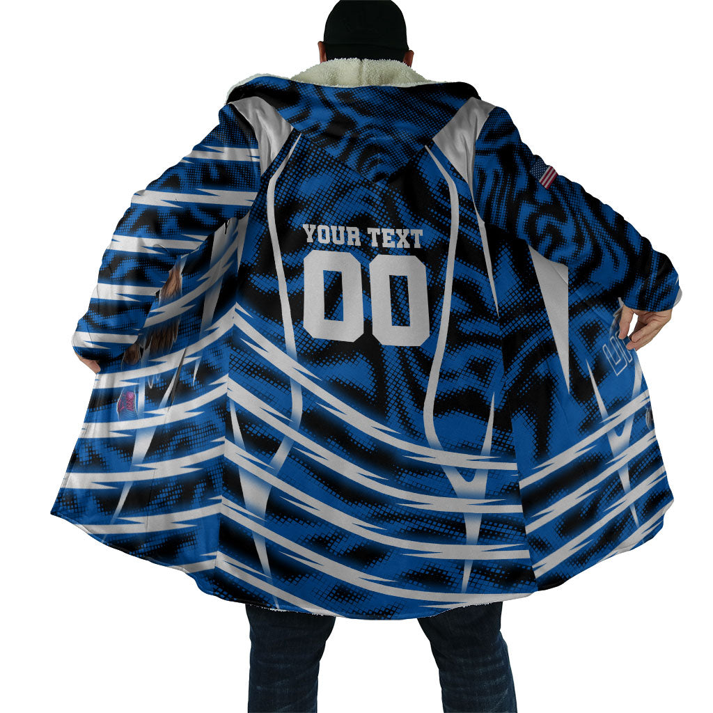 Personalized United States Soccer Cloak USA Patriotic Eagle Mascot - Blue Geometric