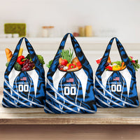 Personalized United States Soccer Grocery Bag USA Patriotic Eagle Mascot - Blue Geometric