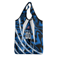 Personalized United States Soccer Grocery Bag USA Patriotic Eagle Mascot - Blue Geometric