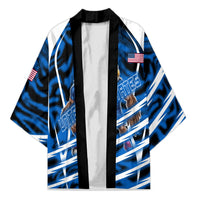 Personalized United States Soccer Kimono USA Patriotic Eagle Mascot - Blue Geometric