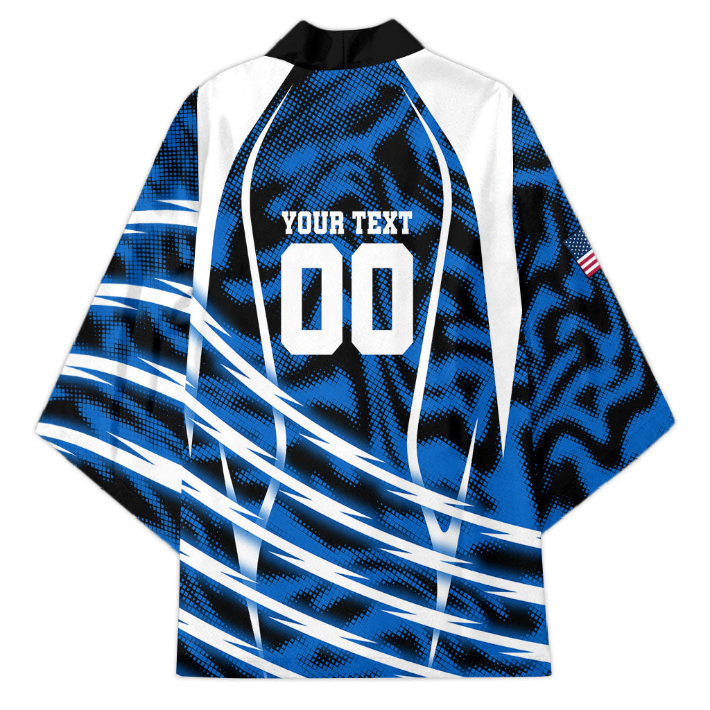Personalized United States Soccer Kimono USA Patriotic Eagle Mascot - Blue Geometric