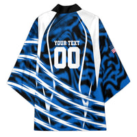 Personalized United States Soccer Kimono USA Patriotic Eagle Mascot - Blue Geometric