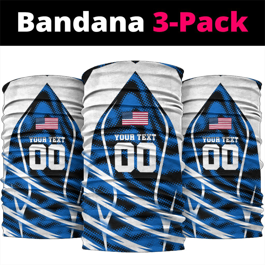 Personalized United States Soccer Neck Gaiter USA Patriotic Eagle Mascot - Blue Geometric