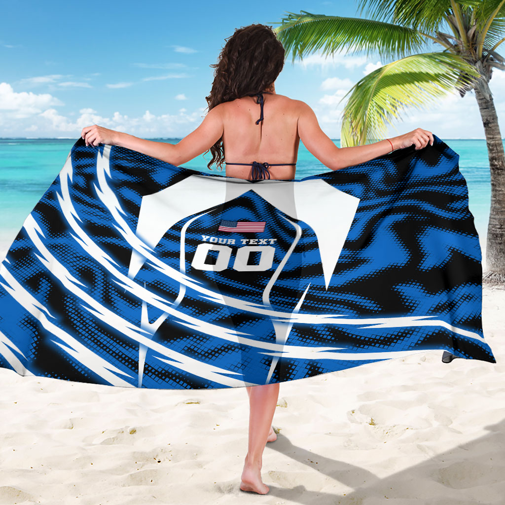 Personalized United States Soccer Sarong USA Patriotic Eagle Mascot - Blue Geometric